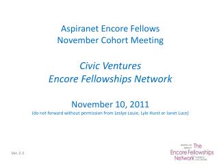 Aspiranet Encore Fellows November Cohort Meeting Civic Ventures Encore Fellowships Network