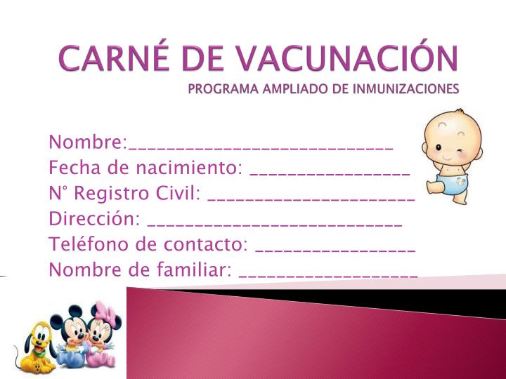 carn de vacunaci n programa ampliado de inmunizaciones
