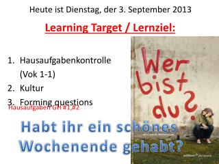 Learning Target / Lernziel :