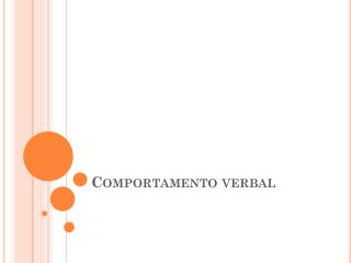 comportamento verbal