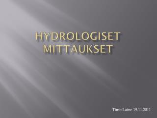 hydrologiset mittaukset