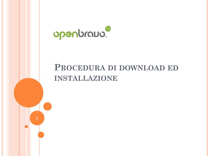procedura di download ed installazione