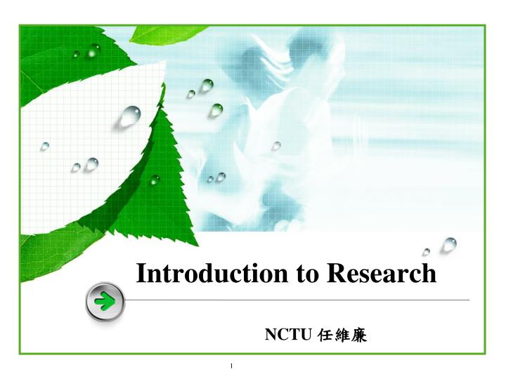 introduction to research