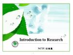Introduction to Research