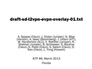 draft -sd- l2vpn-evpn-overlay-01.txt