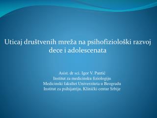 Uticaj društvenih mreža na psihofiziološki razvoj dece i adolescenata