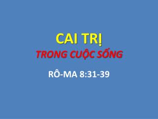 cai tr trong cu c s ng