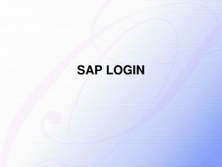 SAP LOGIN
