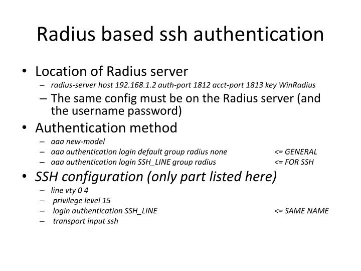radius based ssh authentication