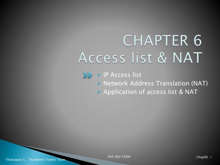 chapter 6 access list nat