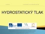HYDROSTATICKÝ TLAK - slide 1
