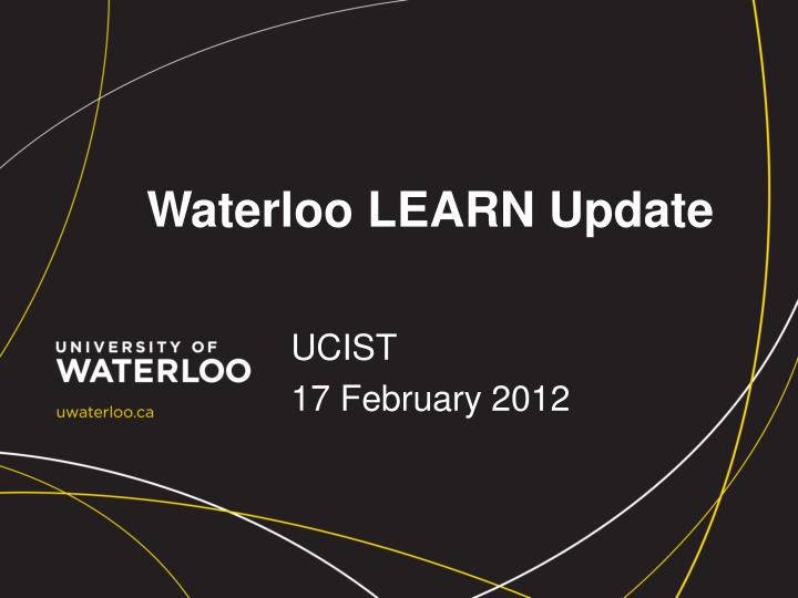 waterloo learn update