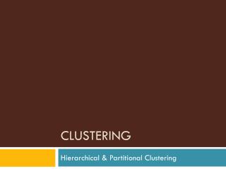 clustering