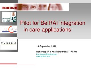Pilot for BelRAI integration in care applications