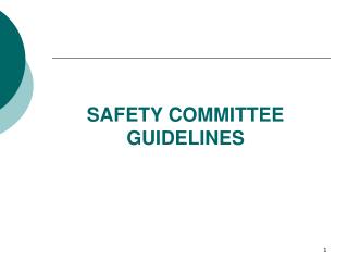 SAFETY COMMITTEE GUIDELINES