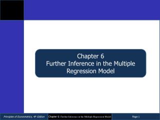 Chapter 6 Further Inference in the Multiple Regression Model