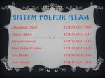 Sistem Politik Islam - slide 1