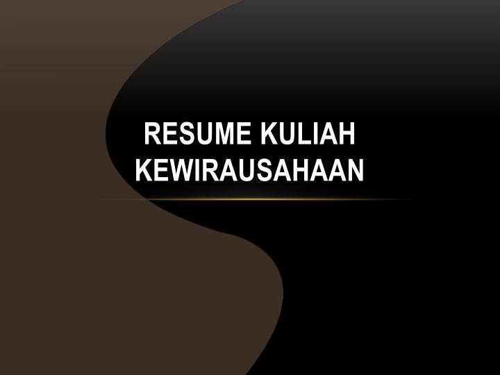 resume kuliah kewirausahaan