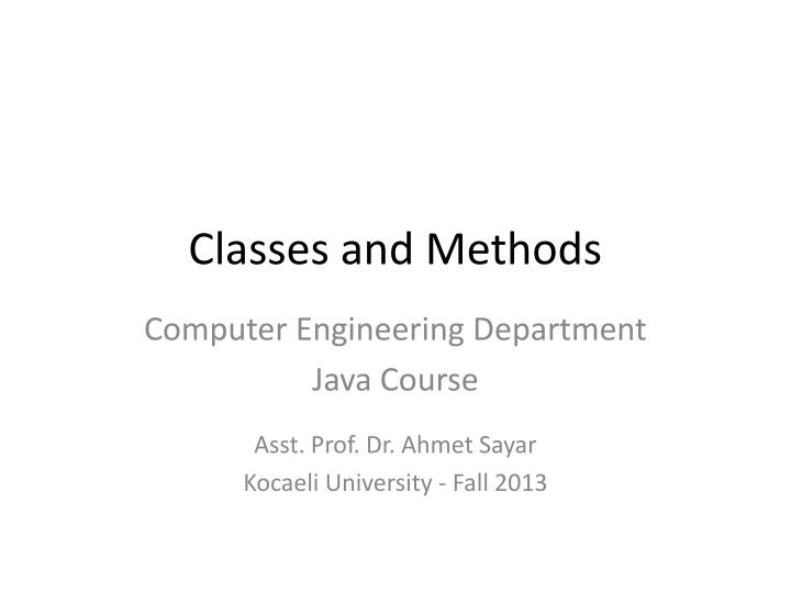 classes and methods