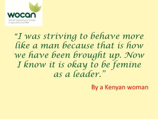 By a Kenyan woman