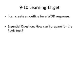 9-10 Learning Target