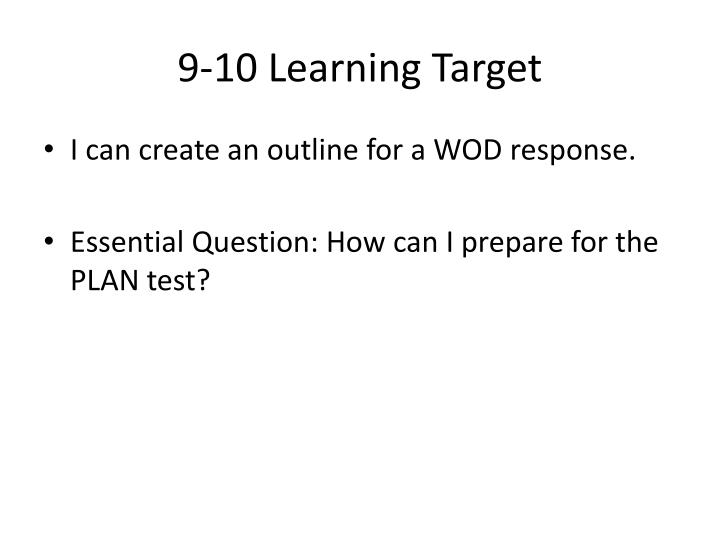 9 10 learning target