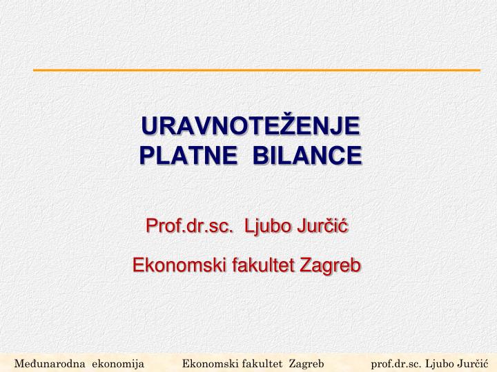 uravnote enje platne bilance