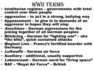 WWII Terms