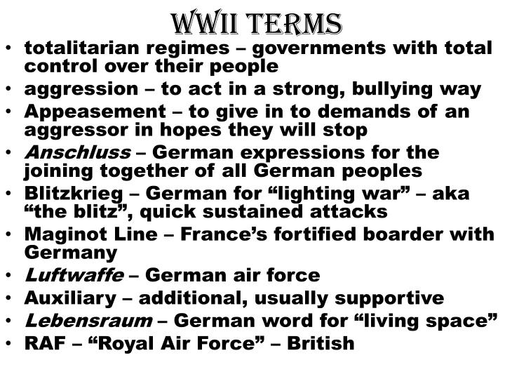 wwii terms