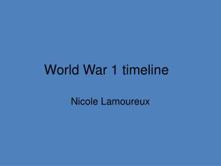 World War 1 timeline