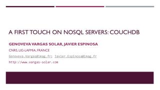 A first touch on NoSQL servers: couchdb