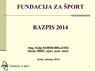 fundacija za port razpis 2014