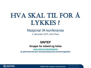hva skal til for lykkes