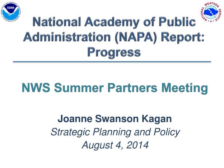 national academy of public administration napa report progress