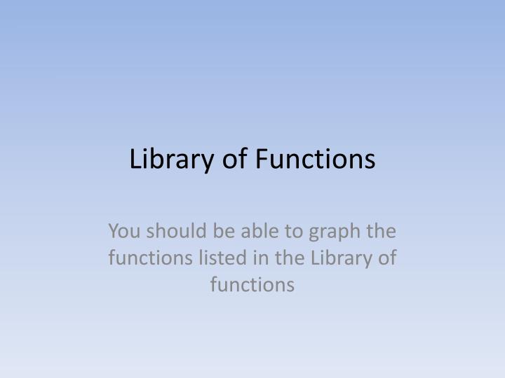 library of functions