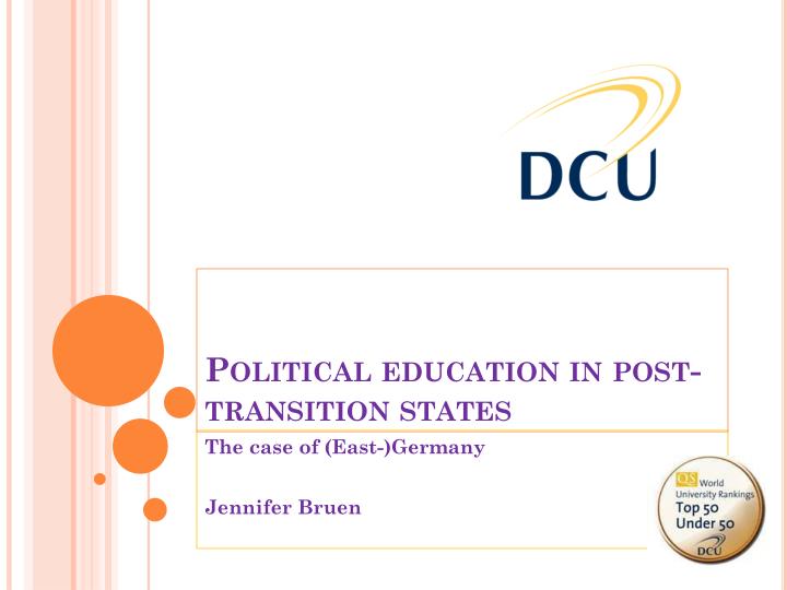 political education in post transition states