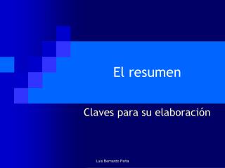 el resumen