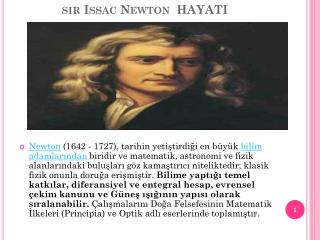 s r issac newton hayati