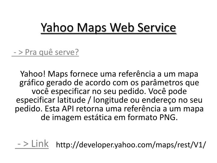 yahoo maps web service