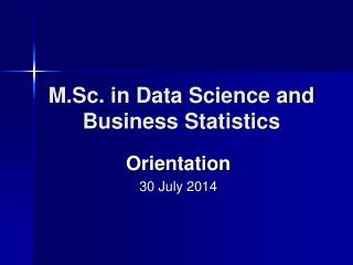 M.Sc. in Data Science and Business Statistics