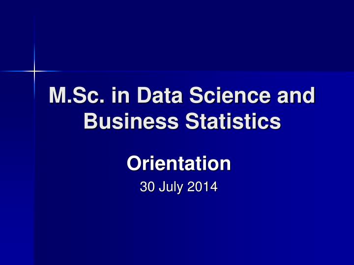 m sc in data science and business statistics