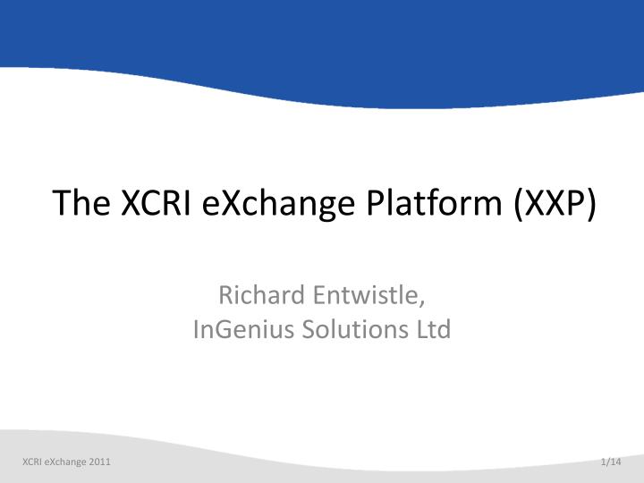 the xcri exchange platform xxp