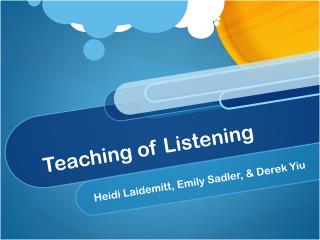 Teaching of Listening