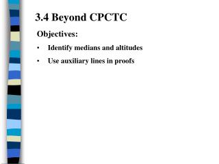 3.4 Beyond CPCTC