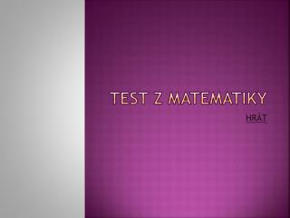 test z matematiky
