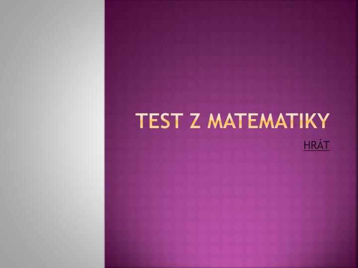 test z matematiky