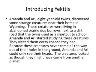 Introducing Yekttis