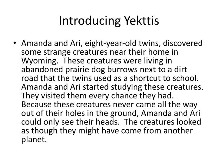 introducing yekttis