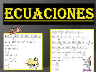 ecuaciones