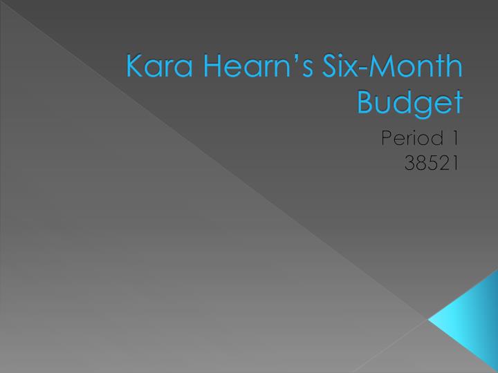 kara hearn s six month budget
